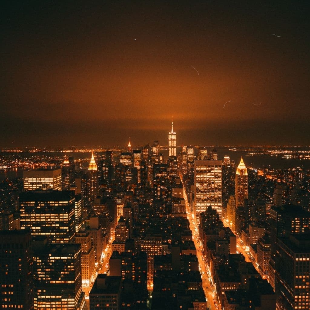 Cinematic New York City skyline at night